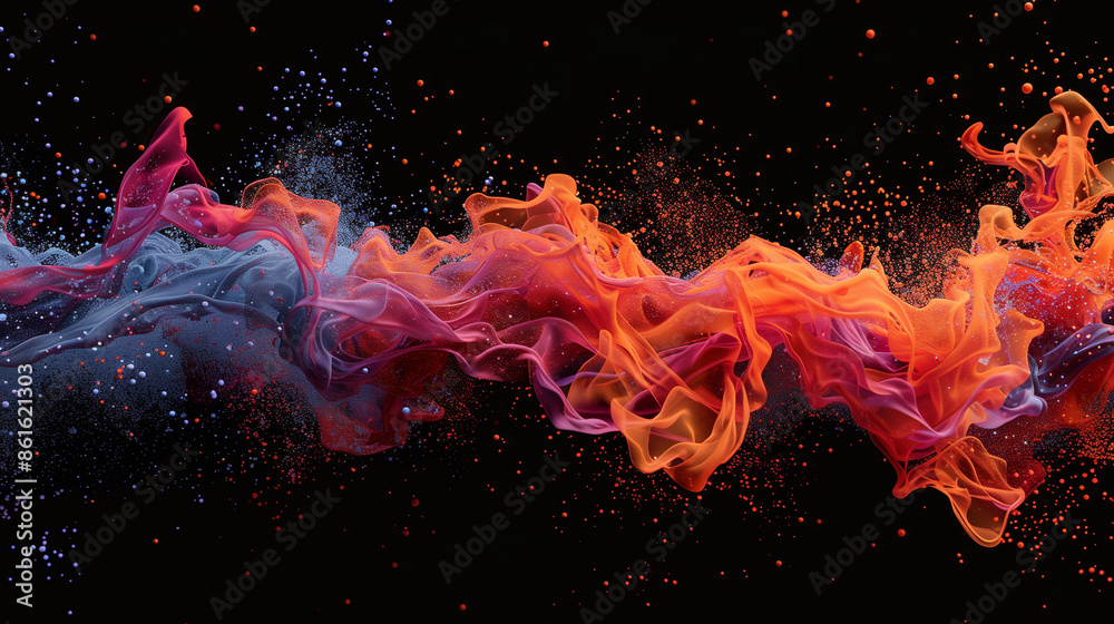 a black background with neon splashes. a black background with neon splashes.