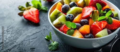Fresh fruit salad in the bo...