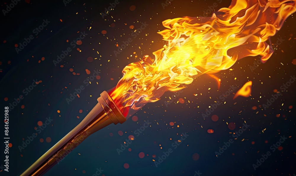 A vibrant torch flame with sparks on a dark background, symbolizing energy, strength, and passion. An ideal image for motivational themes. A vibrant torch flame with sparks on a dark background, symbolizing energy, strength, and passion. An ideal image for motivational themes.