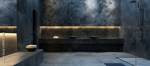 Stylish modern bathroom wit...