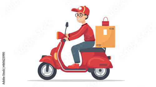 Speedy Courier Male Character Provides Service On