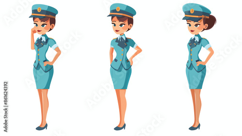 Stewardess Flight Attendant Air Hostess Girl Wearing
