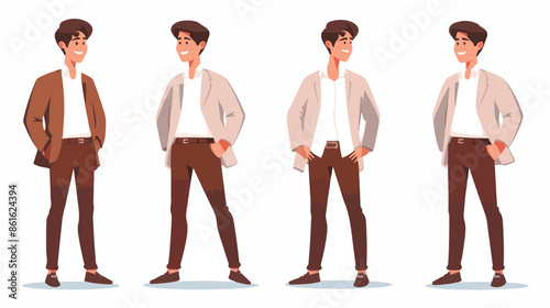 Strategic Process Landing Page Template. Asian Male 