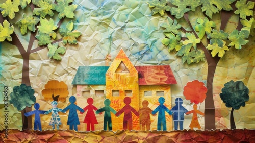 Neighbor Unity: Supporting Community People in Papercut Style Concept