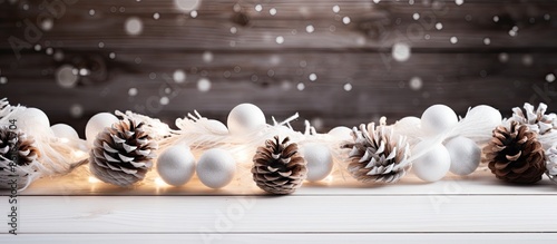 White wooden table decorate...