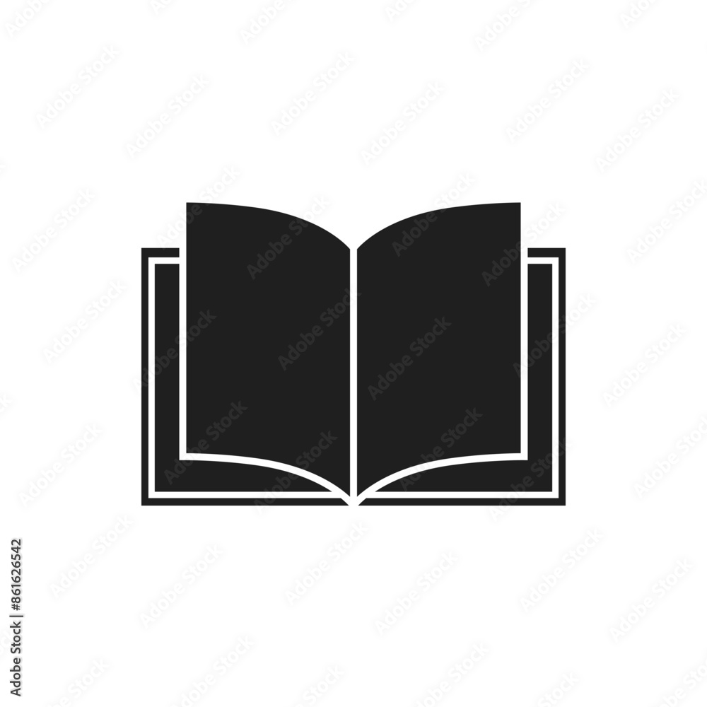 Simple black book icon on white background. Simple black book icon on white background.