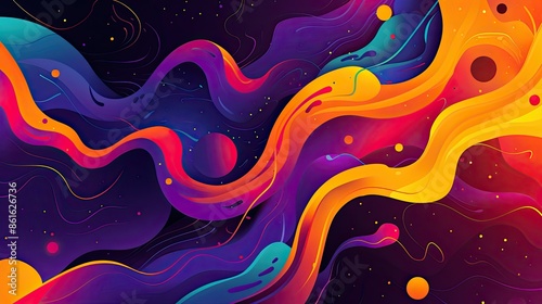 Bright, fluid shapes blending into a gradient