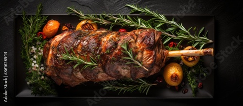 Top view of an oven-baked l...