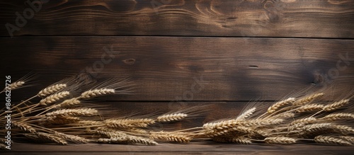 A rustic wooden backdrop wi...