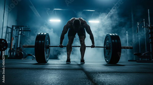 Wallpaper Mural A person doing deadlifts with proper form, gym, technique, hd, strong with copy space Torontodigital.ca