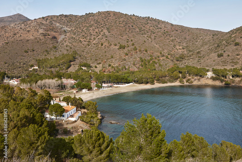 Obraz na płótnie Picturesque mediterranean coastline. Montjoi cove. Costa Brava, Catalonia. Spain w salonie
