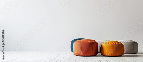 modern minimal pouf seating...