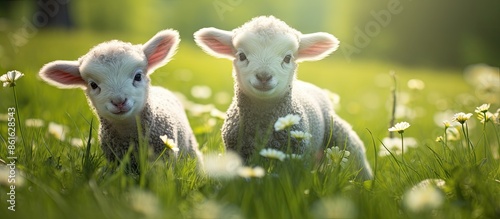 Adorable baby lambs frolick...