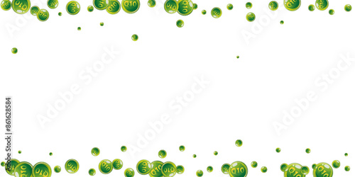 Vitamin Q10 round capsules scattered randomly.