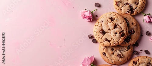 cookie with pastel backgrou...