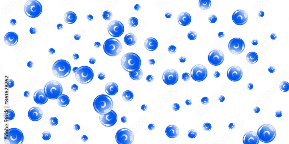 Vitamin C round capsules scattered randomly.