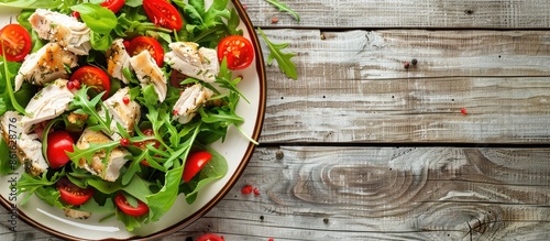 plate of chicken salad with...