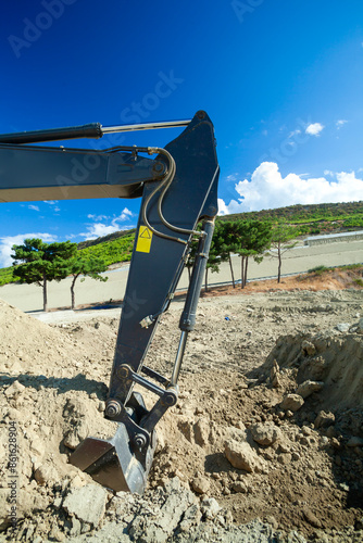 excavator at work on construction site