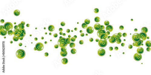 Vitamin B12 messy round pills.