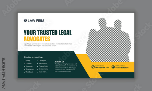 Law firm services social media post design or law consulting web banner template,  and Instagram post or square flyer template