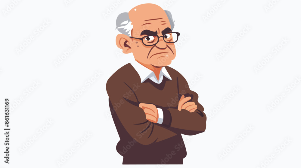 Senior Man with Furrowed Brow And Piercing Gaze Senior Man with Furrowed Brow And Piercing Gaze