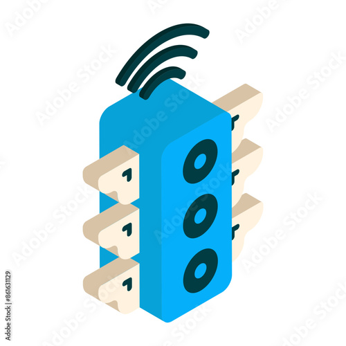 predictive ai analytics to anticipate traffic congestion  isometric concept, Adaptive traffic signal control vector, Artificial general intelligence symbol, Natural Language Processing sign Machine