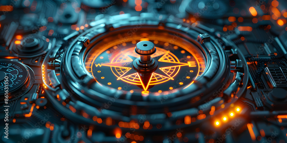 custom made wallpaper toronto digitalA Modern Compass with Luminescent Displays and High-Tech Features for Advanced Navigation
