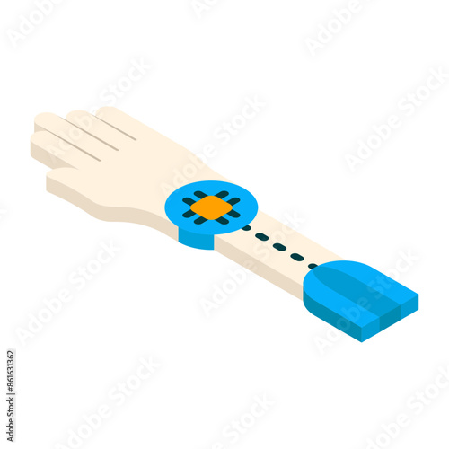 biomedical engineering limb  isometric concept, bionic arm executing actions vector de Artificial general intelligence symbol, Natural Language Processing  Deep Learning illustration