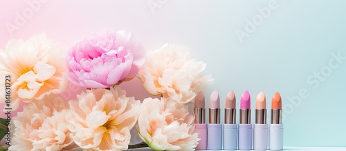 Colorful pastel lipsticks a...