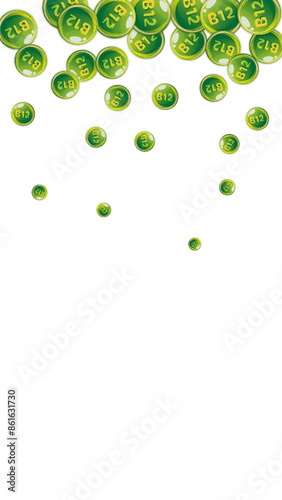Vitamin B12 messy round pills.