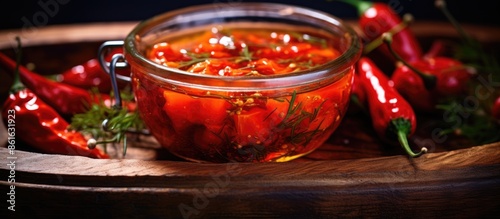 Homemade red pepper marinat...