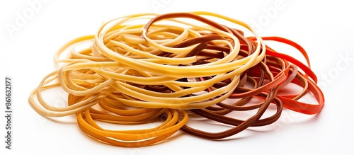 Rubber bands set against a ...