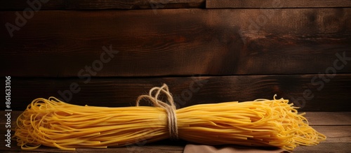 Uncooked long yellow spaghe...