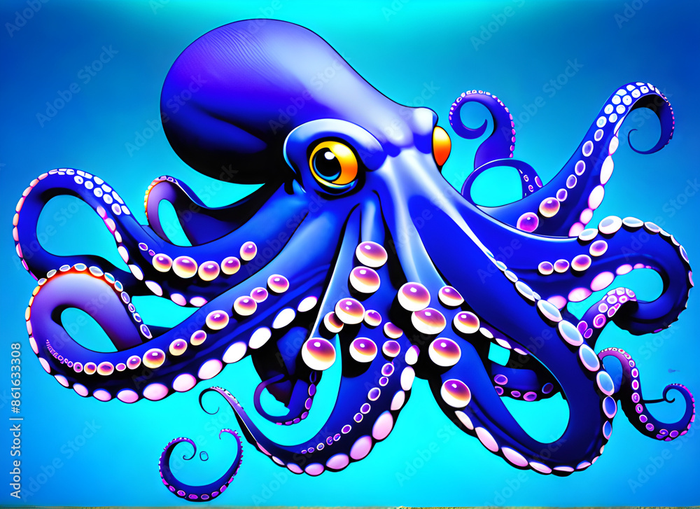 Fototapeta premium 문어 generative ai