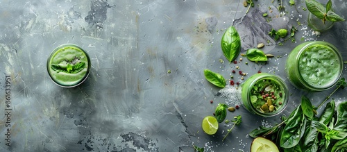 Green smoothie with healthy...