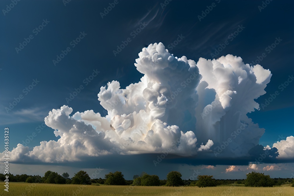 panorama blue sky with white cloud background nature view Generative AI panorama blue sky with white cloud background nature view Generative AI