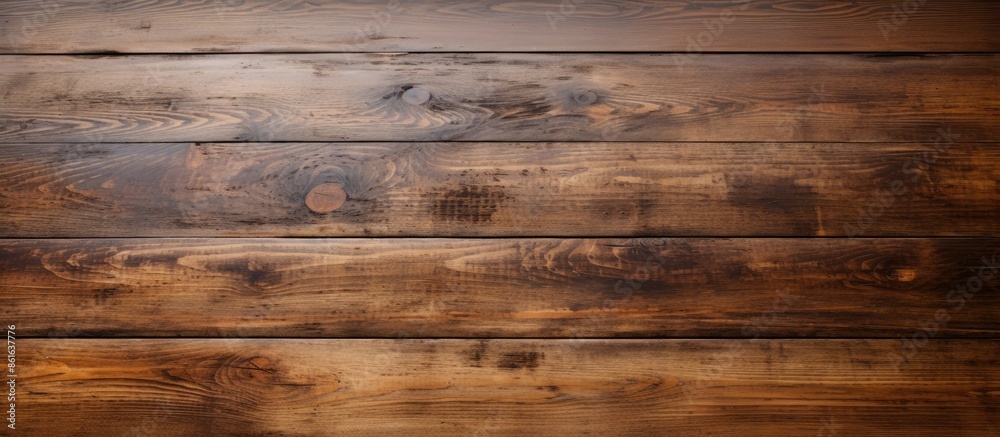 Naklejka premium Vintage wooden table with an uneven surface providing copy space image.