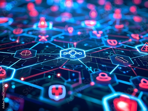 Digital Health Ecosystem with Interconnected Devices and Apps Futuristic Medical Technology Concept