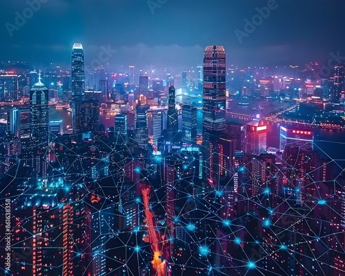Glittering Metropolis Seamless Smart City Connectivity 5G Networks and IoT Devices Illuminating the Future © Thares2020