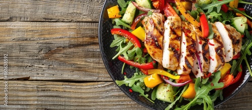 plate of chicken salad with...