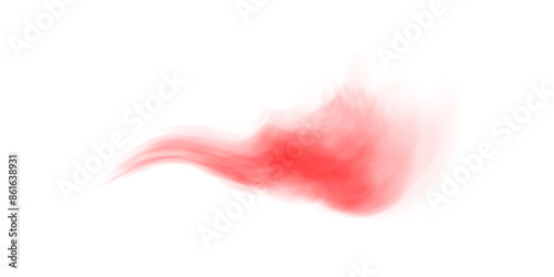 Red fog or smoke. Red smog clouds on floor. Cigarette smoke. Morning fog over land or water surface. Magic haze. Cloud, smoke, fog. PNG. 