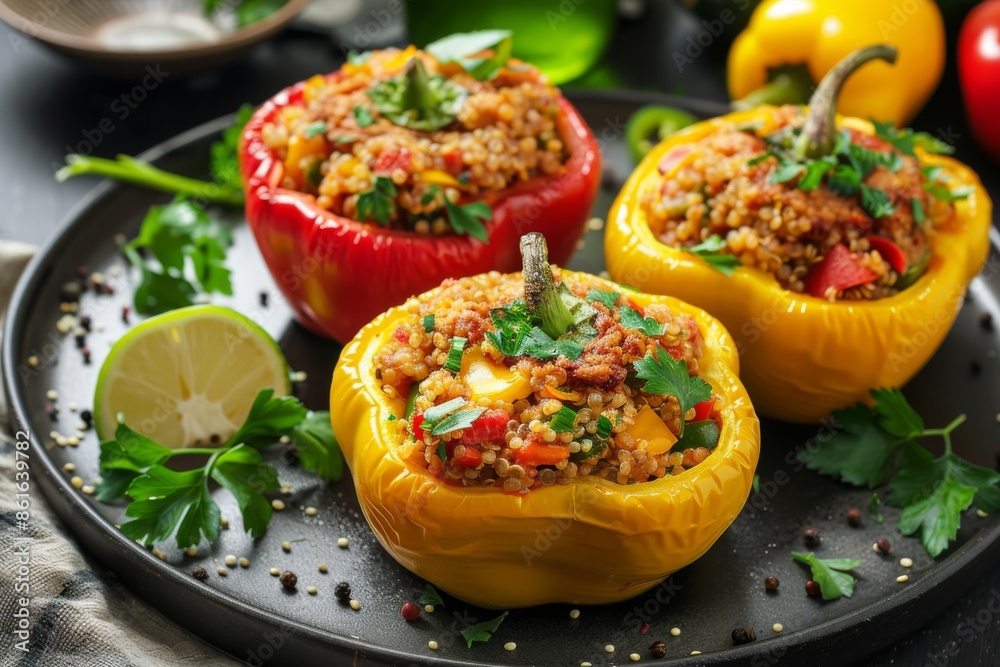 Turkey and quinoa stuffed bell peppers