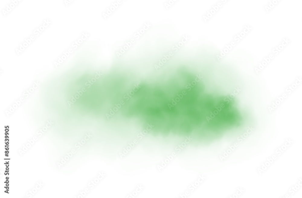 Fototapeta premium Green fog or smoke. Green smog clouds on floor. Cigarette smoke. Morning fog over land or water surface. Magic haze. Cloud, smoke, fog. PNG. 