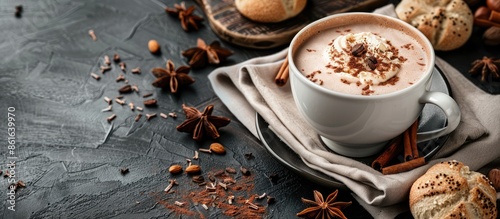 Top view of a hot chocolate...