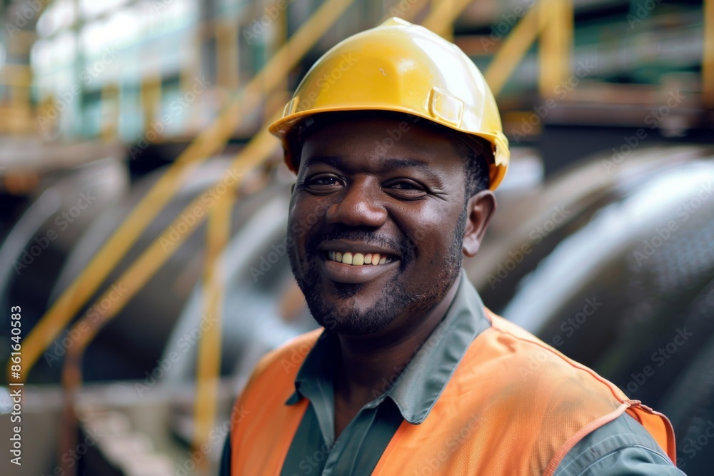 Portrait of a middle aged smiling male engineer at Hydroelectric Dam Portrait of a middle aged smiling male engineer at Hydroelectric Dam