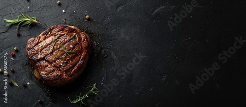 Top view of a grilled fille...