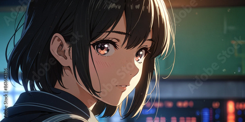 Anime girl vector illustration
