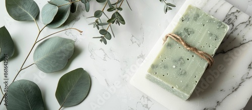 On a white marble table, th...