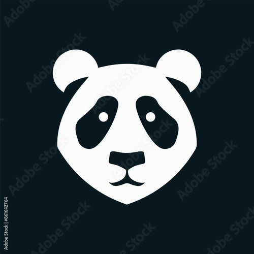 panda logo vector icon illustration, Panda Logo Vector illustration of panda isolated on white background.