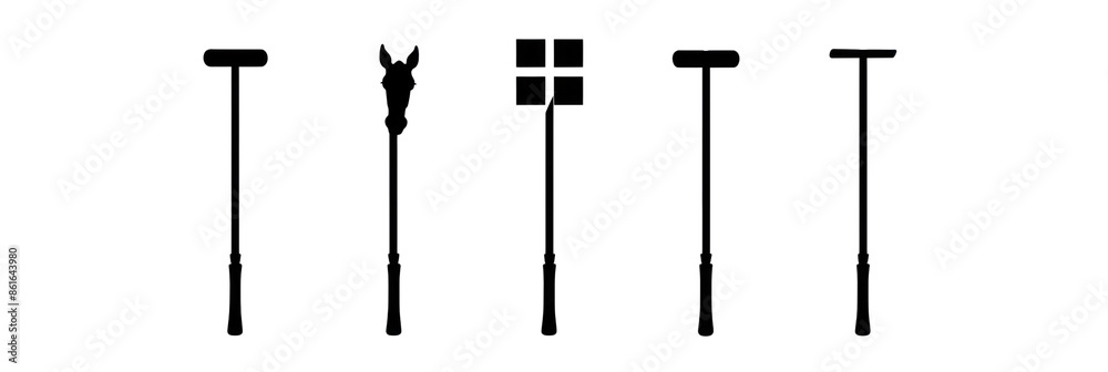 Five Black and White Silhouettes of Hammers Five Black and White Silhouettes of Hammers